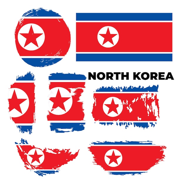 Drapeau national de la Corée du Nord Illustration vectorielle
