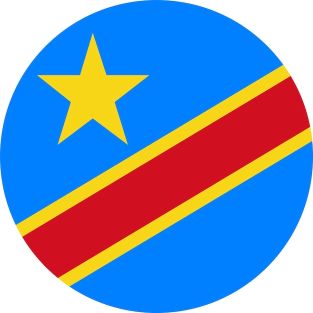 Vecteur le drapeau national du monde république démocratique du congo