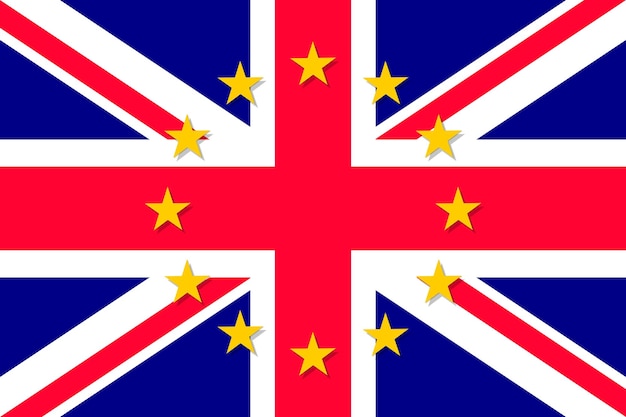 Drapeau national du Royaume-Uni avec un cercle étoilé de l'UE