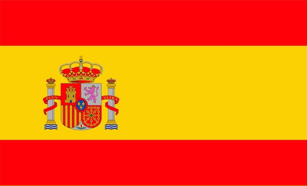 Vecteur drapeau national de l'espagne avec les couleurs officielles