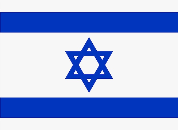 Vecteur drapeau national réaliste bleu blanc d'israël en illustration vectorielle de style plat