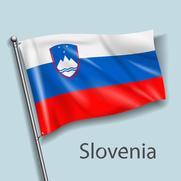 Le Drapeau National De La Slovénie En Europe Vecteur Premium