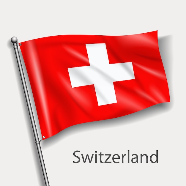 Vecteur le drapeau national de la suisse en europe