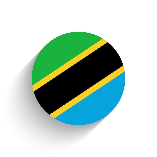 Le drapeau national de la Tanzanie illustration vectorielle de l'icône isolée sur fond blanc