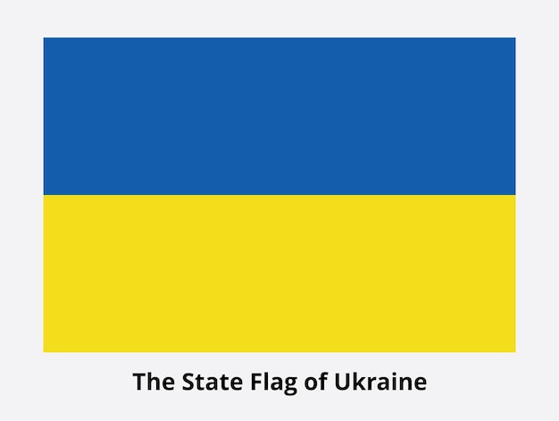 Le Drapeau National De L'ukraine. Icône Plate. Bannière De Deux Bandes Horizontales Bleues Et Jaunes