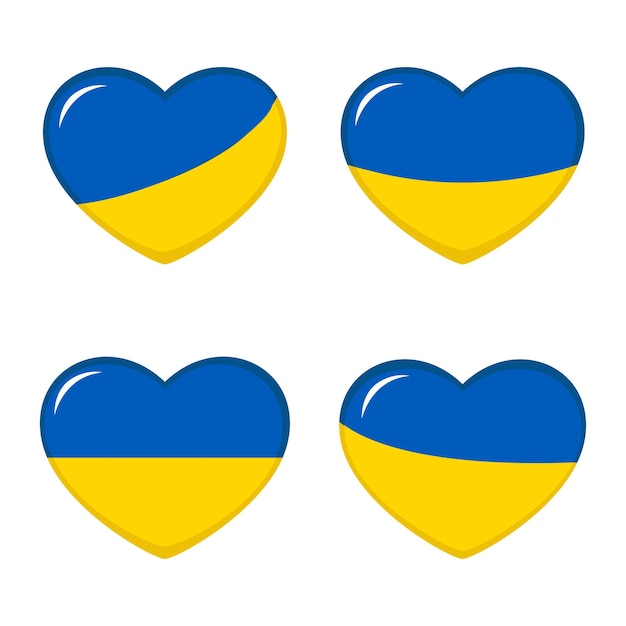Drapeau national ukrainien Coeur bleu et jaune Soutenez et aidez l'Ukraine