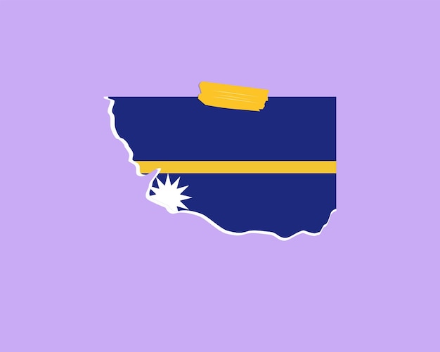 Vecteur le drapeau de nauru est constitué d'une seule pièce de papier, d'un élément vectoriel et d'une texture.