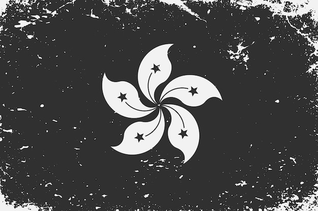 Drapeau Noir Et Blanc De Style Grunge Hong Kong