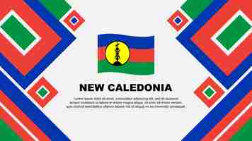 Vecteur drapeau de la nouvelle-calédonie abstrait designe de fond modèle banner de la fête de l'indépendance de la nouvelle-calédonie papier peint illustration vectorielle cartoon
