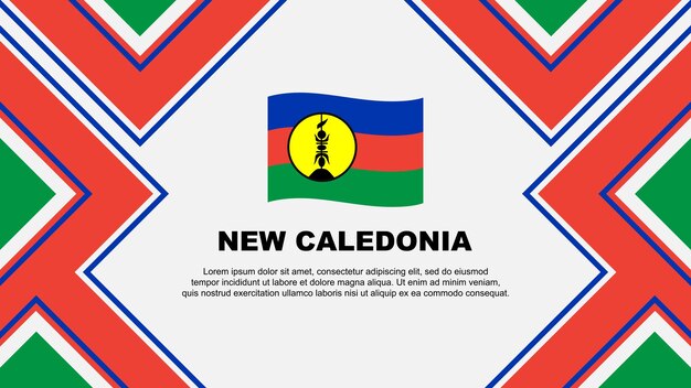 Vecteur drapeau de la nouvelle-calédonie abstrait designe de fond modèle banner de la fête de l'indépendance de la nouvelle-calédonie papier peint vector illustration vector
