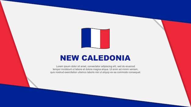 Vecteur drapeau de la nouvelle-calédonie modèle de conception de fond abstrait bannière de la fête de l'indépendance de la nouvelle-calédonie illustration vectorielle de dessin animé fête de l'indépendance de la nouvelle-calédonie