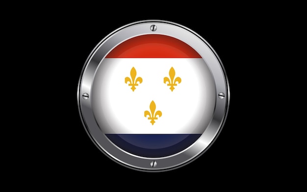 Drapeau De La Nouvelle-orléans états-unis Image Vectorielle De Badge 3d