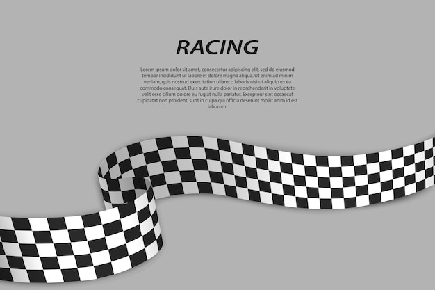 Drapeau à ondes à carreaux pour l'arrière-plan de course Conception du championnat de course sportive