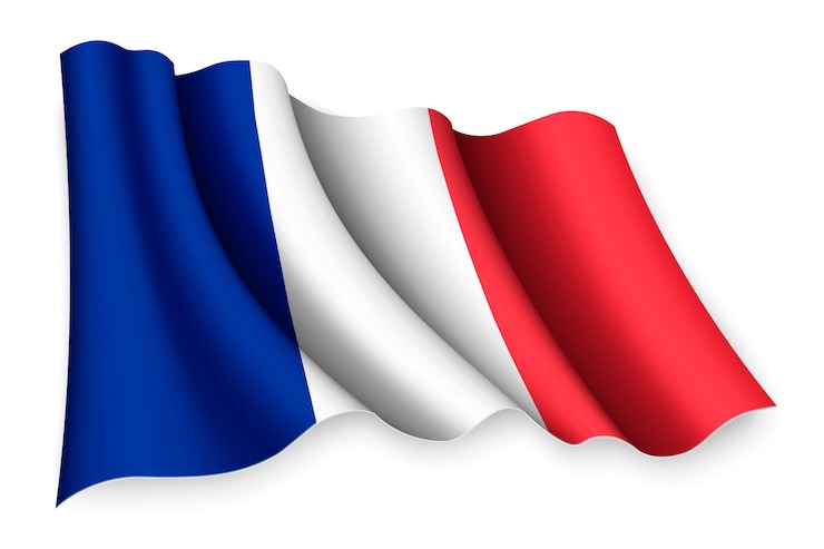 Vecteur drapeau ondulant réaliste isolé sur blanc
