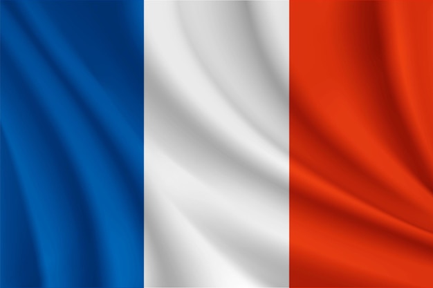 Drapeau ondulé réaliste français