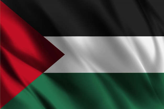 Drapeau de la Palestine agitant effet soie