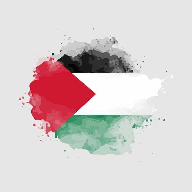 Vecteur drapeau de la palestine en aquarelle éclaboussure libérer la palestine parvenir à l'indépendance au format vectoriel eps