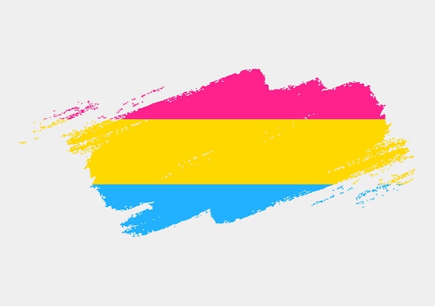 Drapeau de la pansexualité peint au pinceau sur fond blanc Concept des droits LGBT