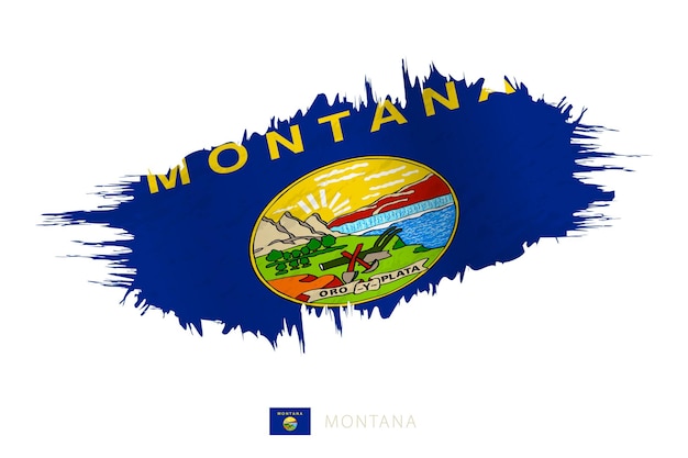 Drapeau peint au pinceau du Montana avec effet d'agitation.