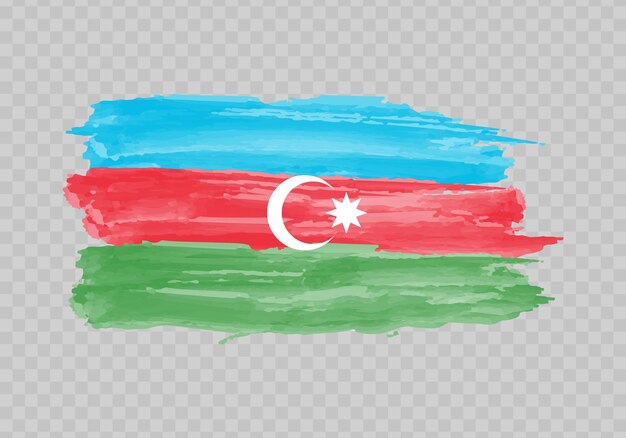 Drapeau De Peinture à L'aquarelle De L'azerbaïdjan