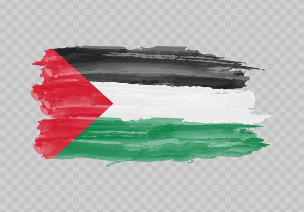 Vecteur drapeau de peinture à l'aquarelle de la palestine