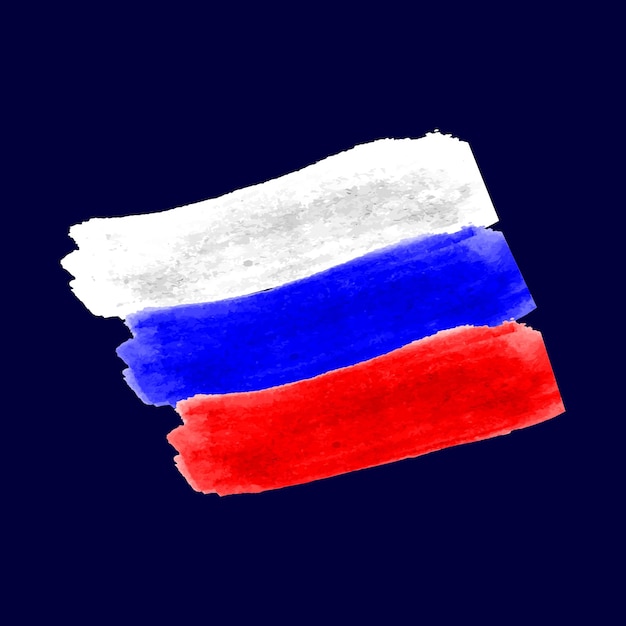 Drapeau De La Peinture à L'aquarelle De La Russie Illustration De Coup De Pinceau Dessin à La Main