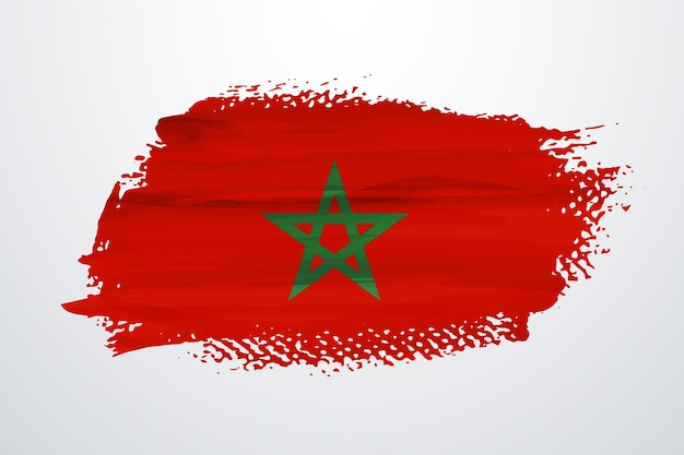 Drapeau De Peinture Pinceau Maroc