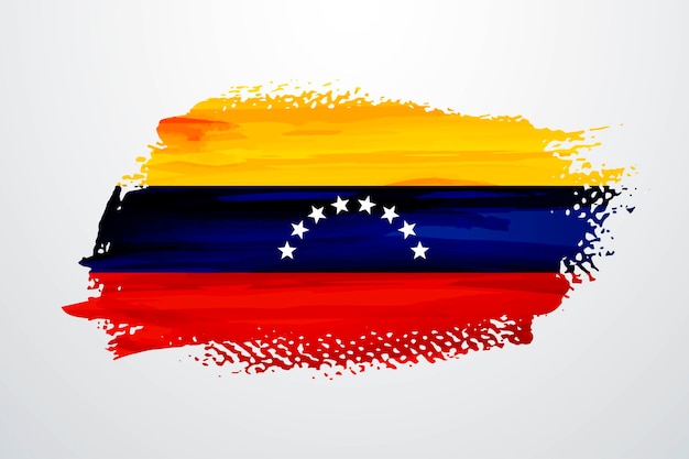 Vecteur drapeau de peinture pinceau venezuela