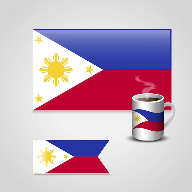 Drapeau Des Philippines Avec Le Vecteur De Design Créatif