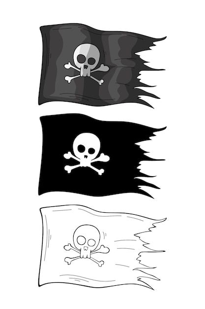 Drapeau pirate noir et blanc