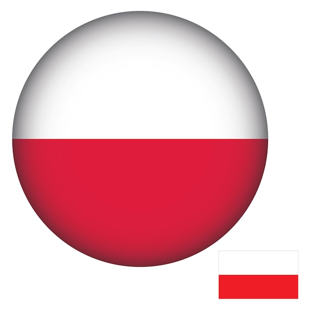 Drapeau de la Pologne en forme ronde