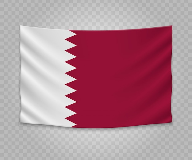 Vecteur drapeau réaliste du qatar