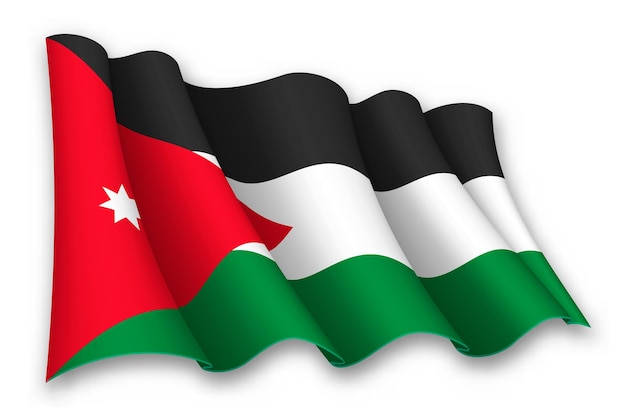 Le drapeau réaliste de la Jordanie.