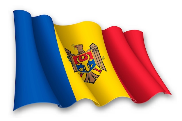 Vecteur le drapeau réaliste de la moldavie