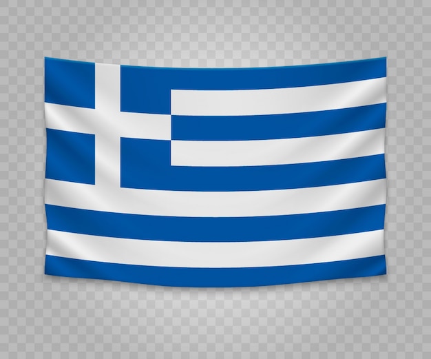 Drapeau Réaliste Suspendu De La Grèce