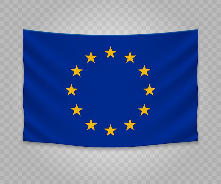 Vecteur drapeau réaliste suspendu de l&#39;union européenne