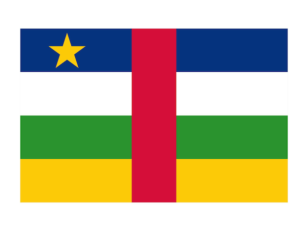 Drapeau De La République Centrafricaine Drapeau Officiel Du Pays Icône Du Drapeau Du Monde Icône Du Drapeau International