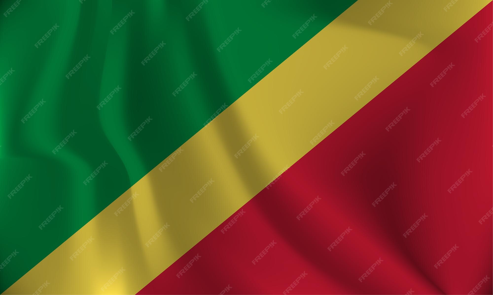 Drapeau De La République Du Congo Avec Un Effet Ondulé Dû Au Vent