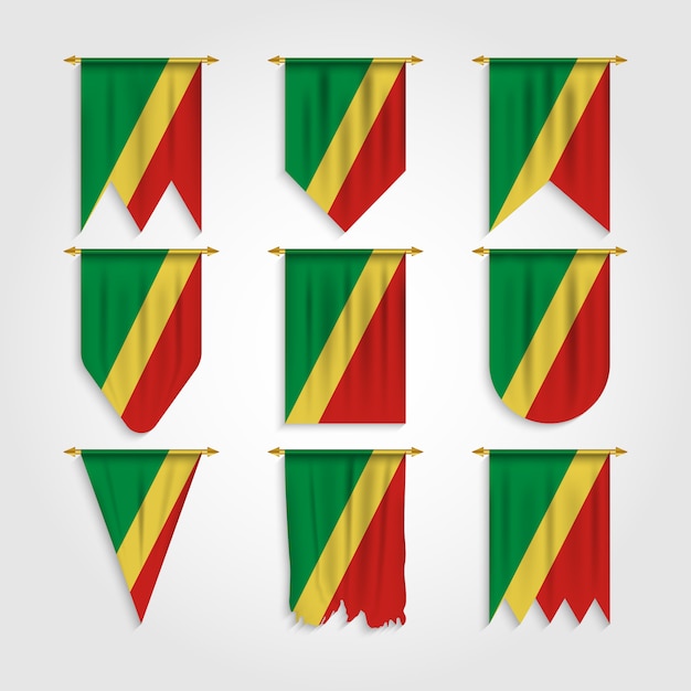 Drapeau De La République Du Congo Sous Différentes Formes, Drapeau Du Congo Sous Diverses Formes