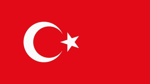 Drapeau de la République de Turquie. Croissant de lune et étoile sur fond rouge en vecteur