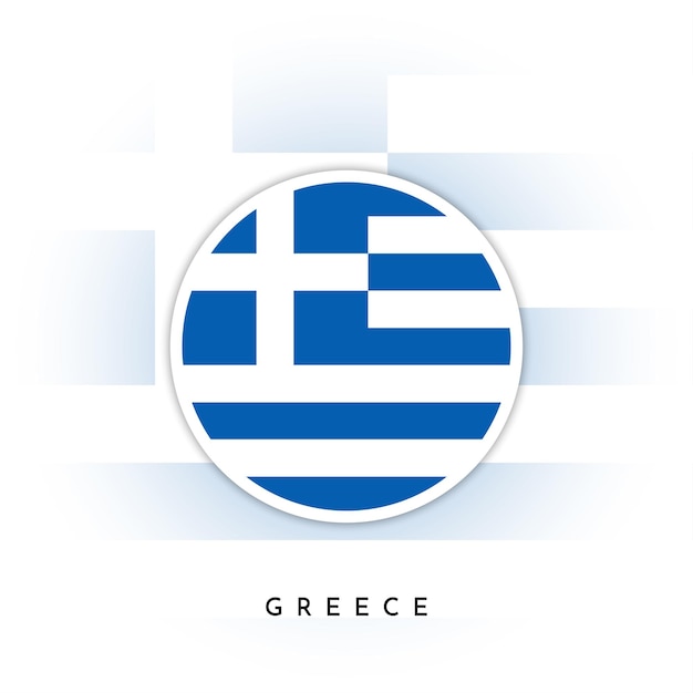 Drapeau rond de la conception de la Grèce