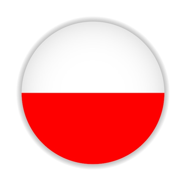 Drapeau rond de la Pologne. Illustration vectorielle.