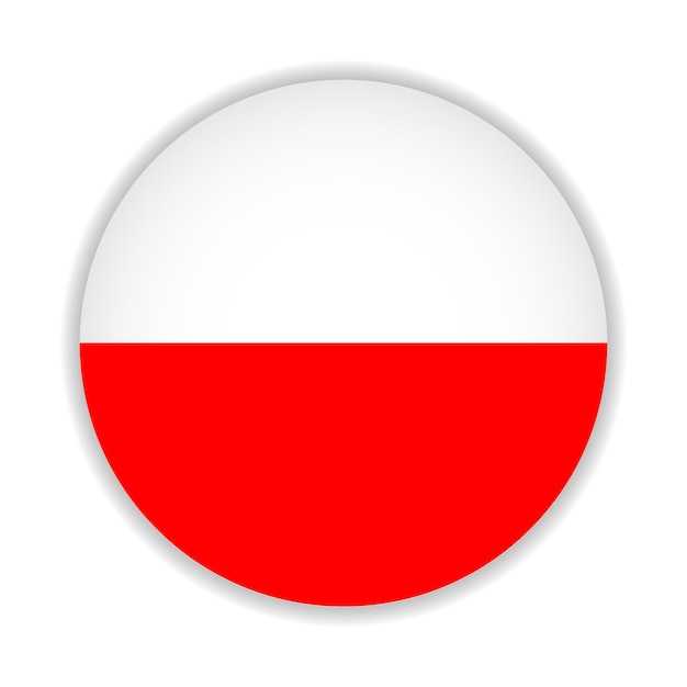 Vecteur drapeau rond de la pologne. illustration vectorielle.