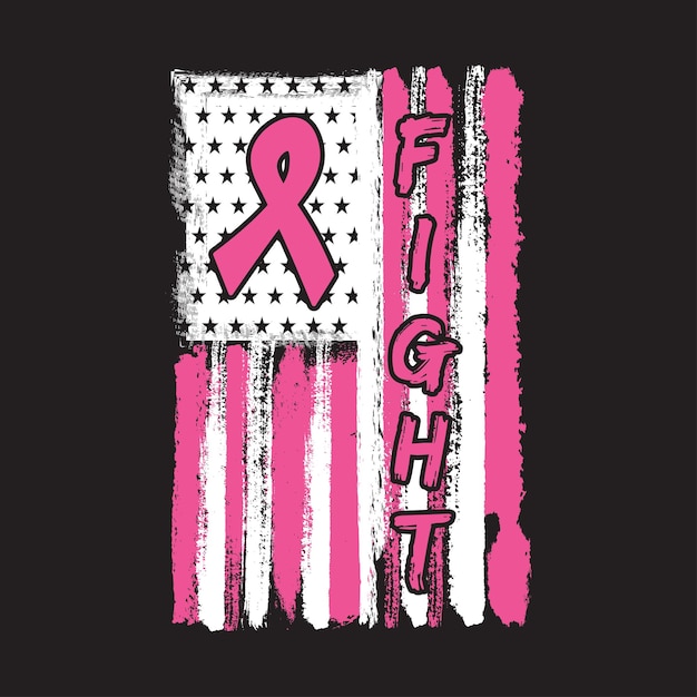 Vecteur drapeau rose des états-unis conception du drapeau rose des états-unis pour la sensibilisation au cancer du sein