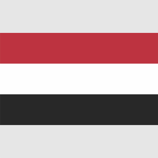 Un drapeau rouge et blanc avec le mot Yémen dessus