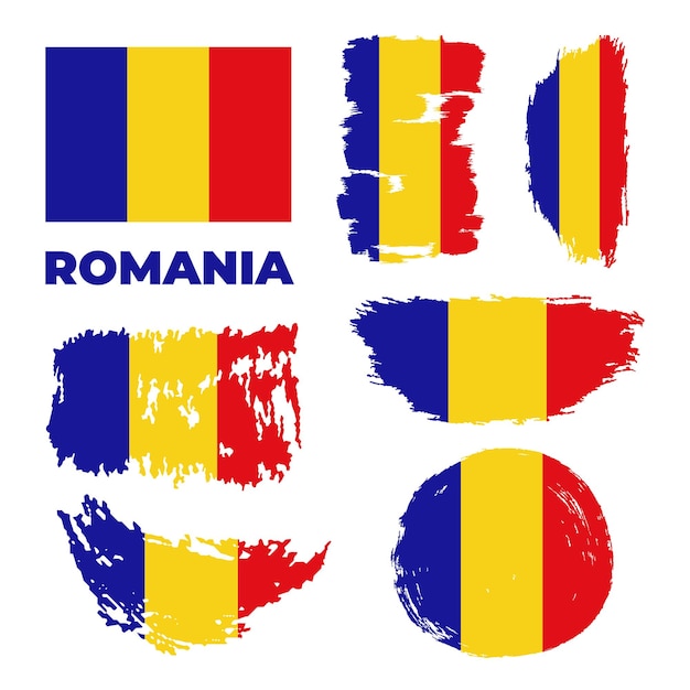 Drapeau De La Roumanie Vector Illustration Sur Fond Blanc