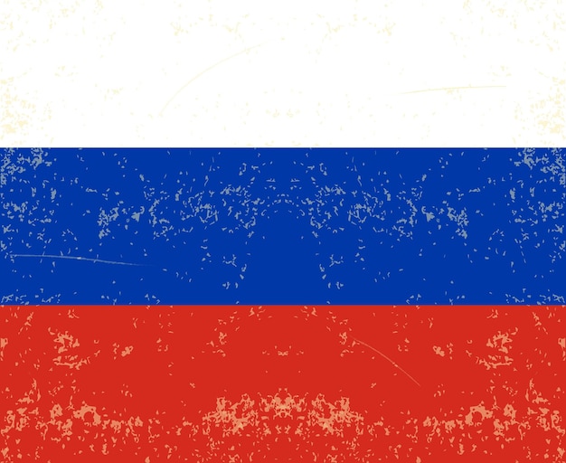 Vecteur drapeau de la russie vecteur avec une vieille texture vintage