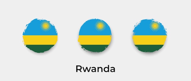 Drapeau Rwandais Grunge Bulles Icône Illustration Vectorielle