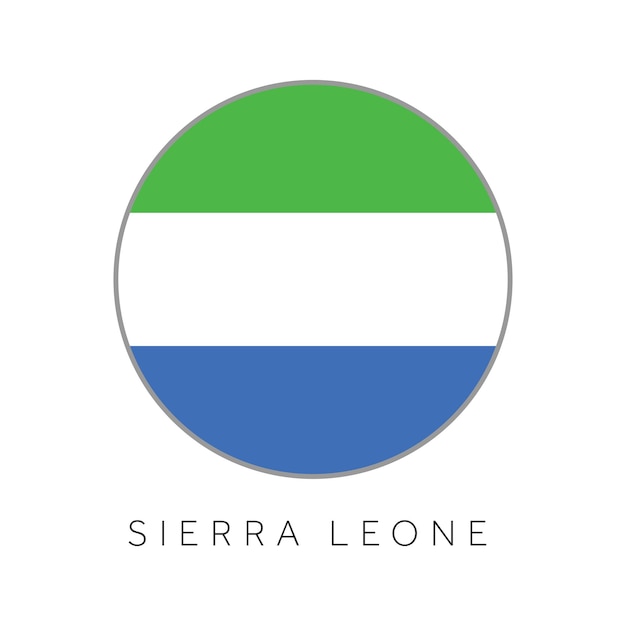 Vecteur drapeau de la sierra leone autour de l'icône de vecteur de cercle