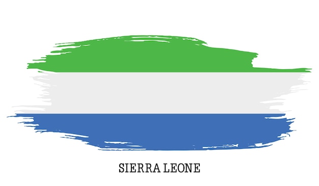 Drapeau de la Sierra Leone vector grunge trait de peinture